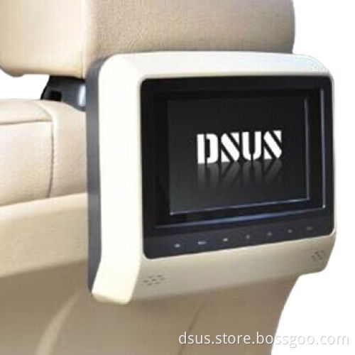 7-inch seat back/headrest DVD player with FM transmitter/IR/USB reader/SD card/universal bracket